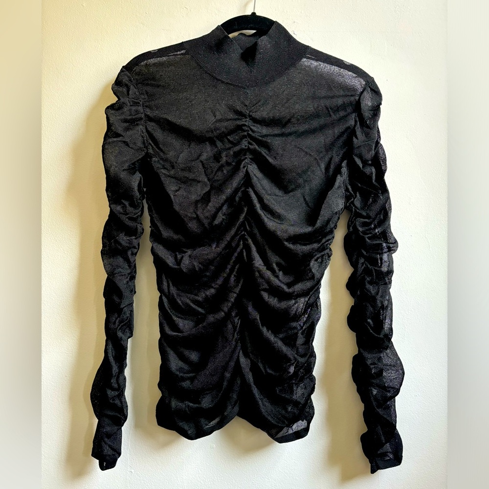NWOT Ruched black top &Other Stories size M